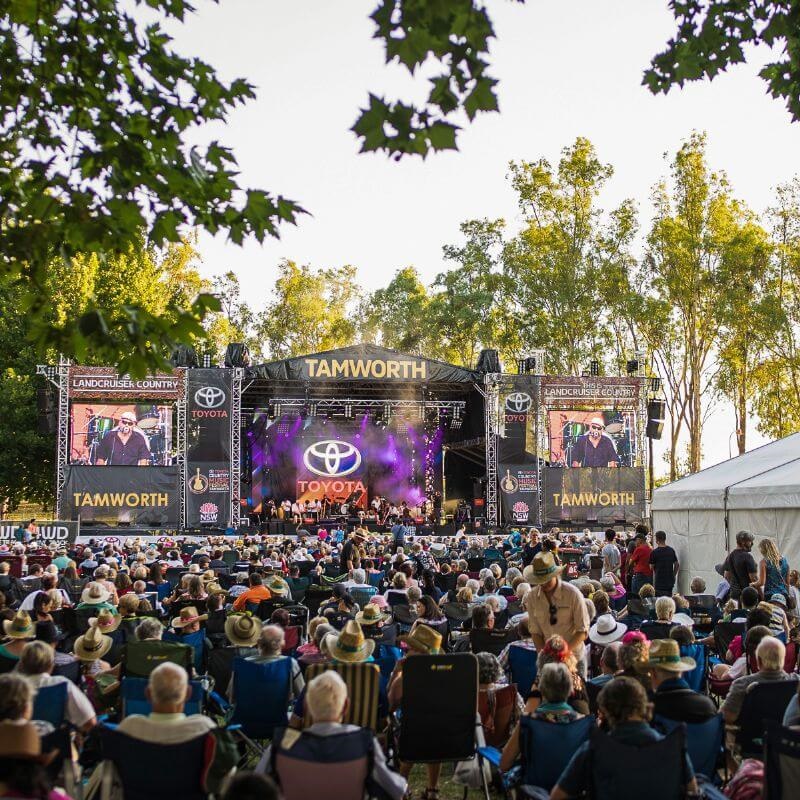 The crowd enjoys a performance at the 2019 Toyota Country Music Festival in Tamworth
