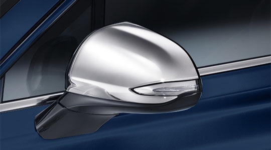 Chrome door mirror caps.