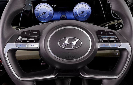 Steering wheel-mounted controls.