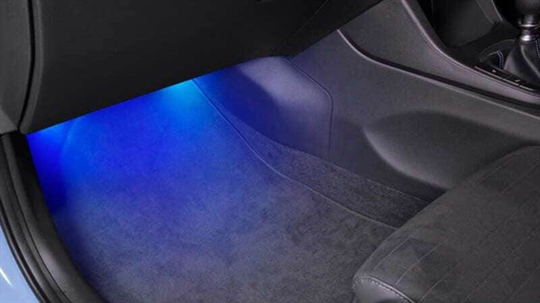 Front and rear interior footwell lighting.