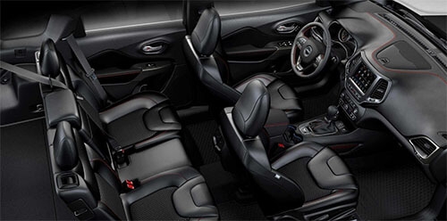 Trailhawk - Black Cloth/Premium Vinyl with Red Accent Stitch 