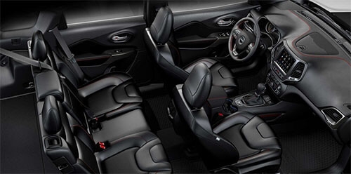 Trailhawk - Black Leather with Red Accent Stitch